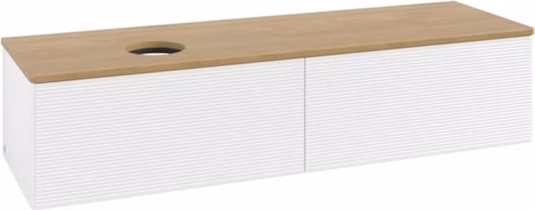 V&B Mobiletto con struttura frontale - illuminazione Antao 160x50cm, WBP-colore hon. Oa, wh. m Lac