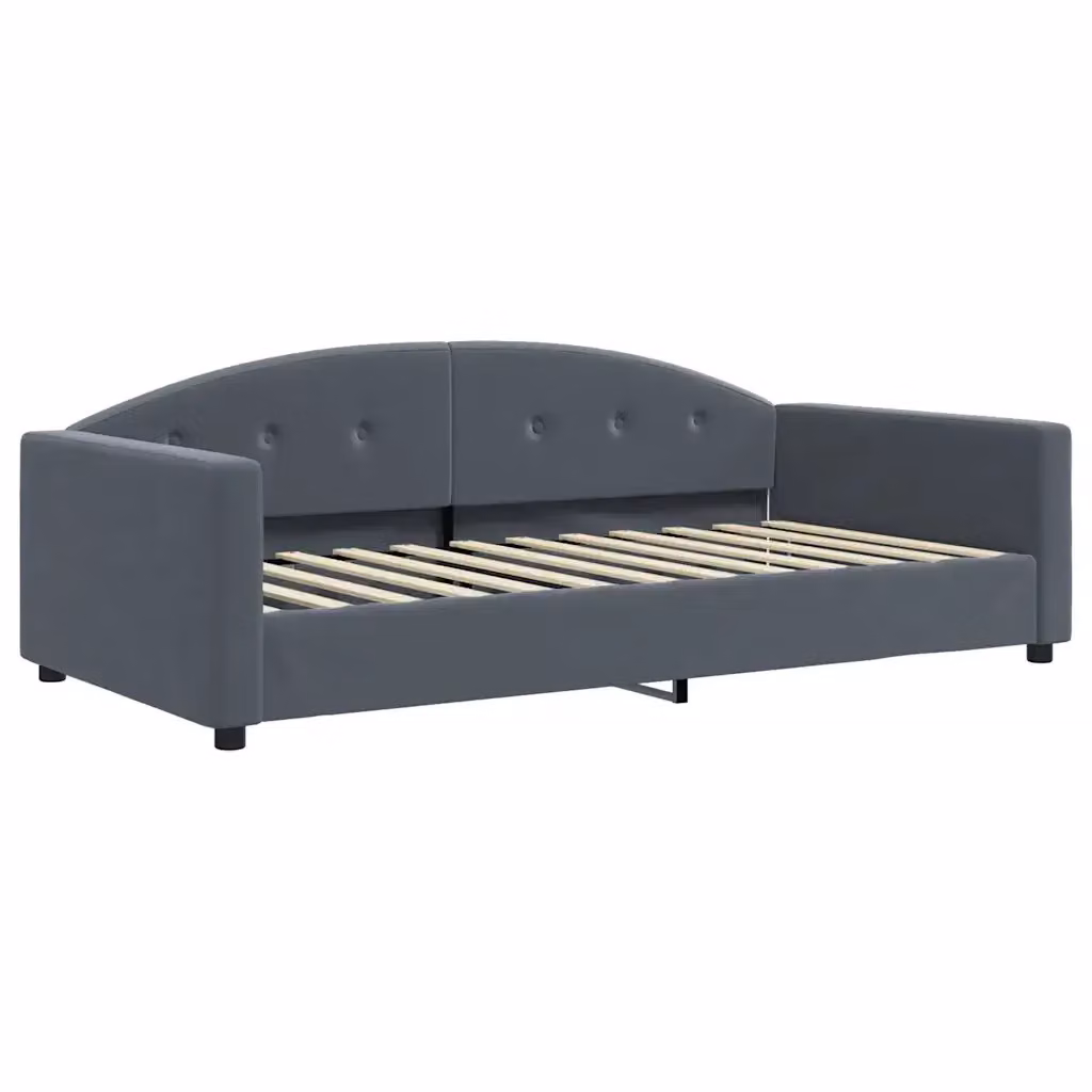 Letto moderno in velluto grigio vidaXL L/P/H: 222 x 151 x 110 cm (100x200 cm) – 2