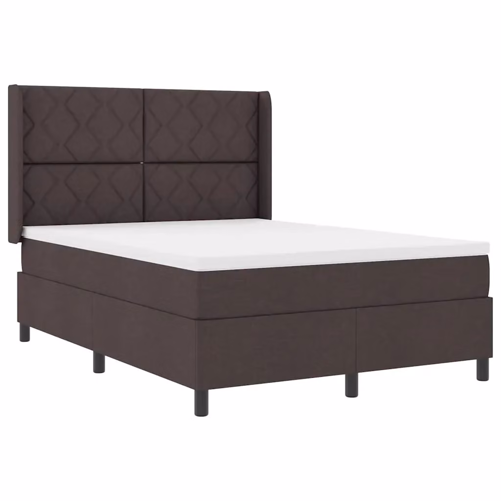 Letto moderno vidaXL con molle a sacchetto e illuminazione LED sottostante, rivestimento in tessuto marrone, L/P: 160 x 200 cm – 2