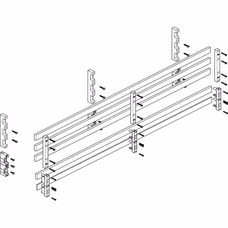 Modulo barra collettrice ABN a incasso 4 moduli in larghezza/3 in profondità, 60 mm, con barra in rame 30x10 mm, a 5 poli, EBM 70 mm MTSC43765