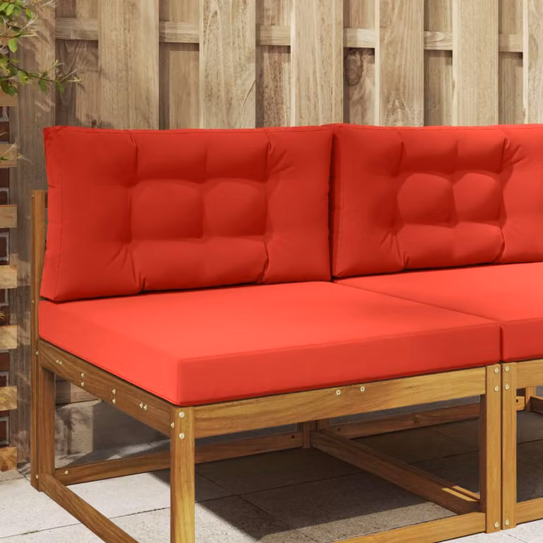vidaXL Cuscino quadrato per divano da esterno in poliestere rosso L 80 x P 80 x H 80 cm