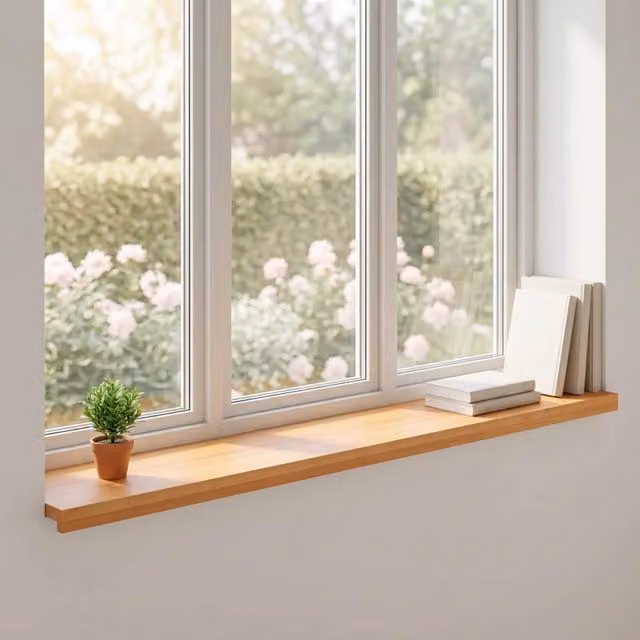 Set di 2 soglie per finestre vidaXL in legno, Marrone, L: 160 cm, P: 40 cm, H: 2 cm – 1