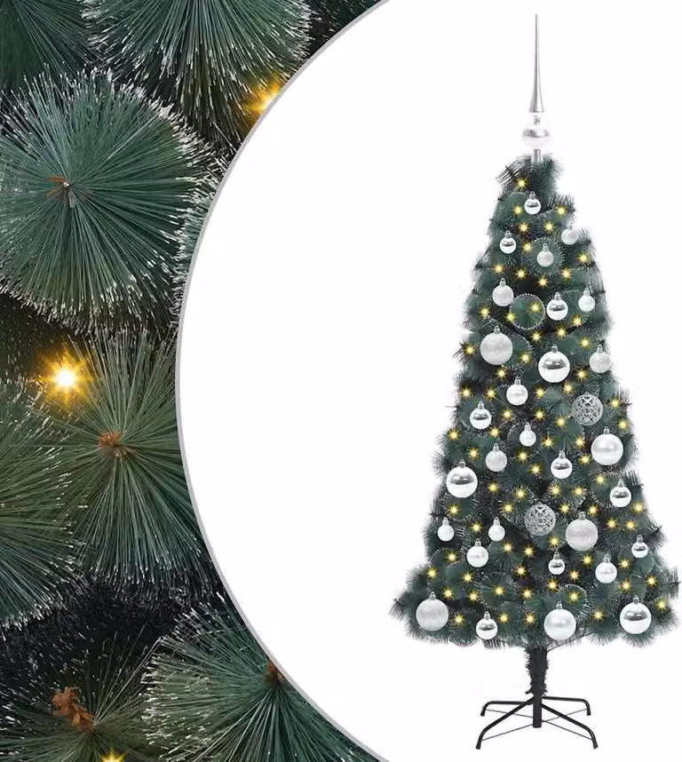 Albero di Natale artificiale pre-illuminato con set di palle