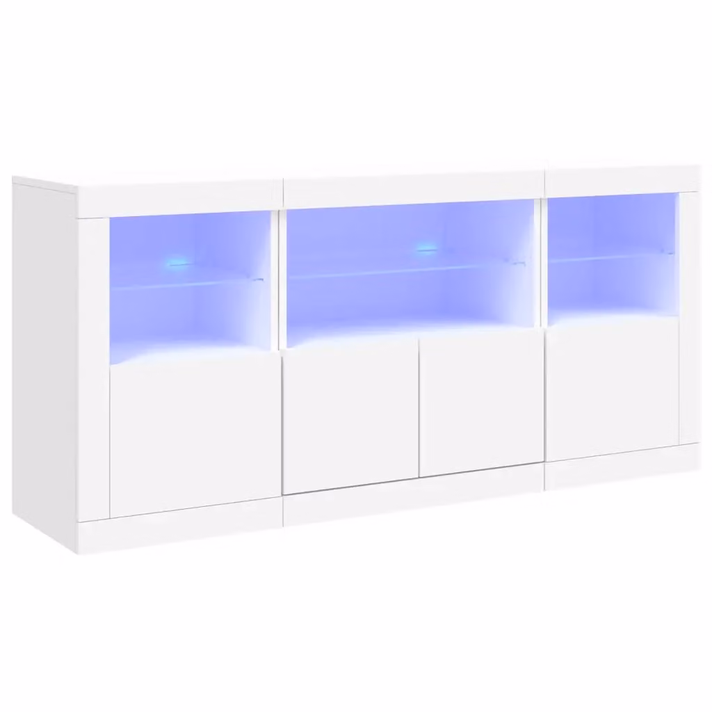 Credenza moderna vidaXL con luci LED bianca L: 142,5 cm, P: 37 cm, H: 67 cm – 2