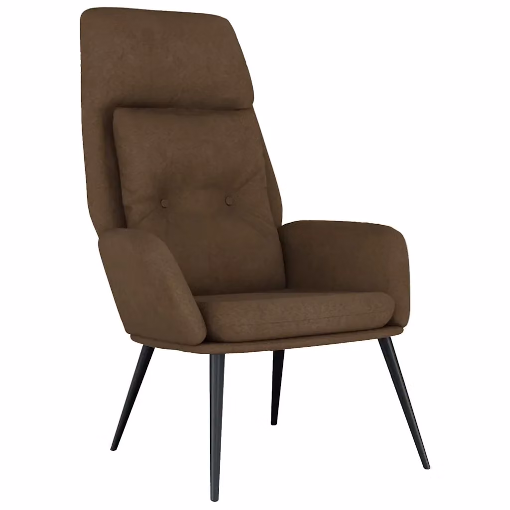 Poltrona Relax Moderna in Similpelle Marrone con Braccioli e Struttura in Metallo – 2