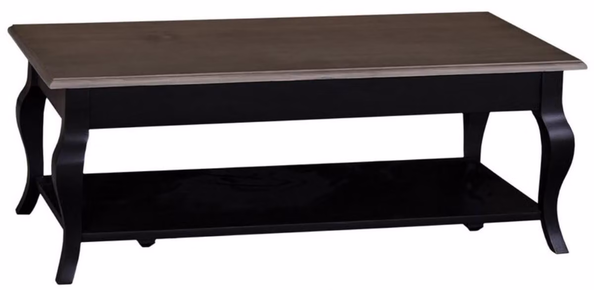 Tavolino da salotto in stile rustico "Casa Padrino", nero/marrone scuro, dimensioni 120 x 60 x 45 cm - Tavolino robusto per il soggiorno