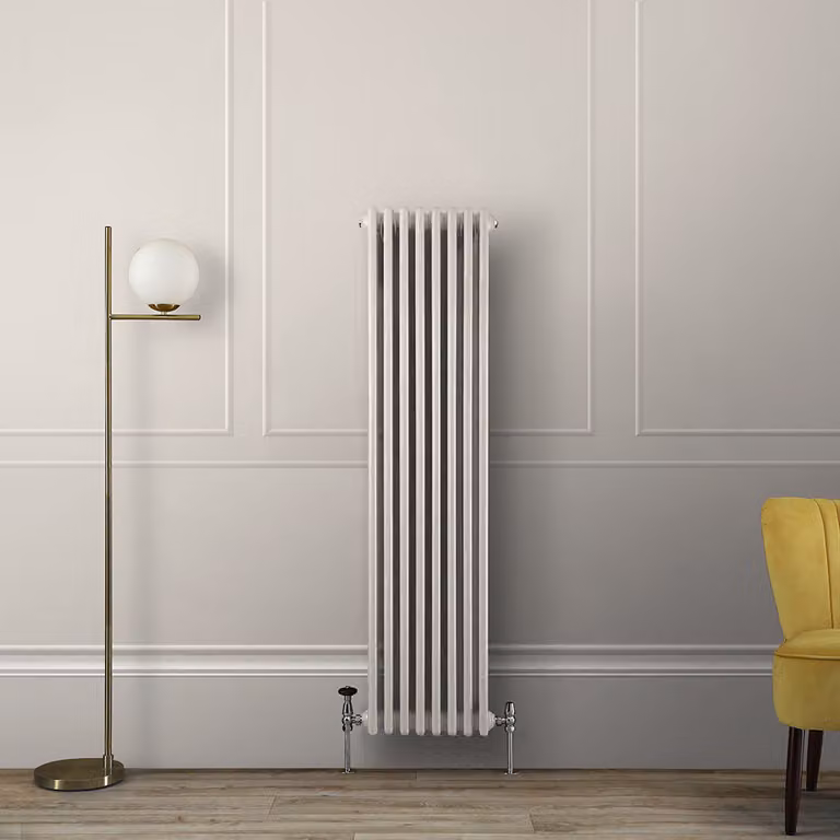 Radiatore Tradizionale Verticale a Doppia Colonna - Bianco (Pearl White) - 1500mm x 380mm - Regent by Hudson Reed