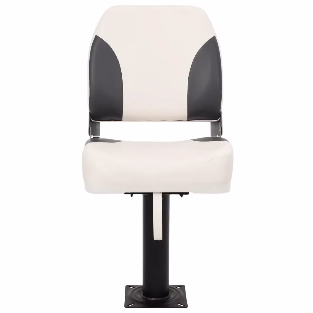 Set di 2 sedili pieghevoli per barca vidaXL in similpelle con struttura in metallo e plastica, disponibili in bianco, grigio o nero – 2