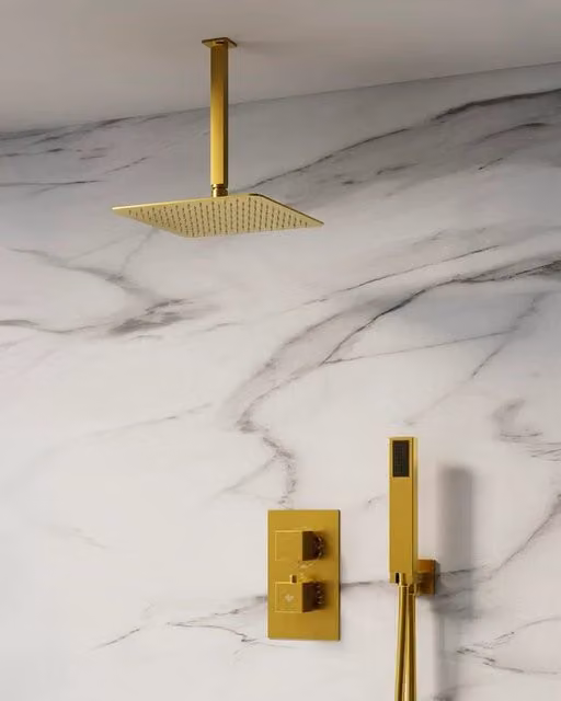 Set doccia da incasso Orion Bianco Termostático lluvia + cascada DUCHA.ES
