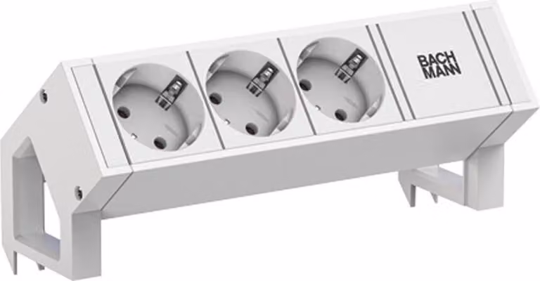 BACHMANN DESK2 bianco 3xCEE7/3 0,2 m GST18 RAL9010