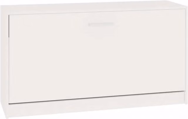 Panca portascarpe/stivali cassettiera mensola mobiletto portaoggetti per ingresso finitura lucida 80 x 24 x 45 cm legno ingegnerizzato bianco 02_0022904