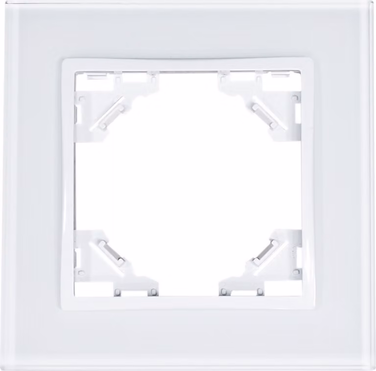 Telaio in vetro singolo, modello QUADRA, colore bianco