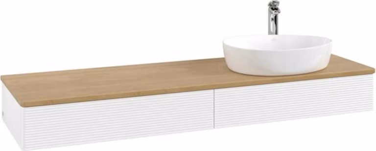 V&B Mobiletto con struttura frontale Antao 160x50cm, HL, WBP hon. Oa, wh. w Lac