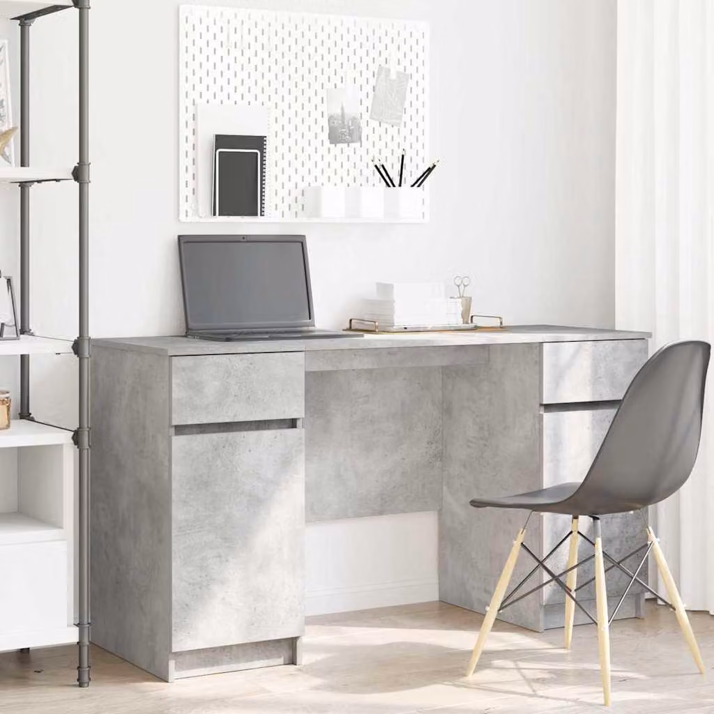 Maison Exclusive - Scrivania Grigio cemento 140 x 49 x 76 cm Legno multistrato