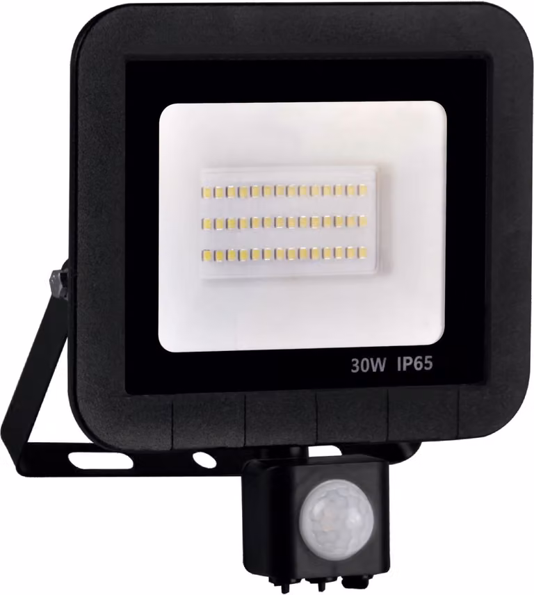 Proiettore LED SMD 30 W con sensore PIR, 6500 K, 120°, IP65, nero  304971 Polux
