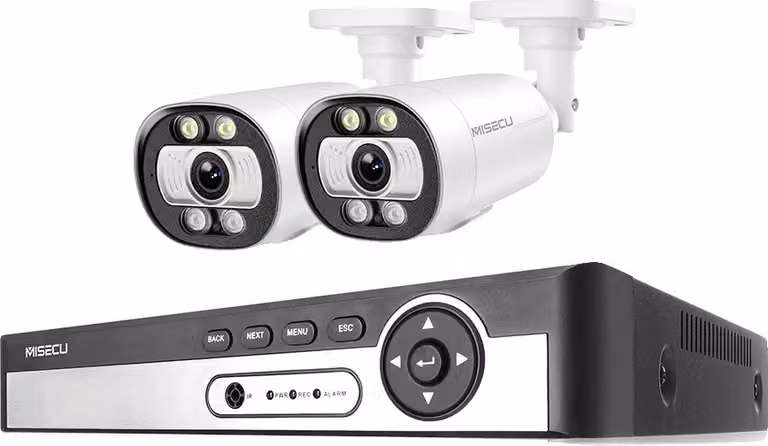 sistema di telecamere di sicurezza 8CH NVR, risoluzione 4K, rilevamento umano AI, 8CH NVR 2 pezzi telecamera 5MP, Nessuno