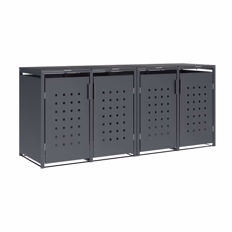 Cassonetto per rifiuti DEGAMO TRIER 264x80x116cm per 4x cassonetti da 240 litri, acciaio antracite