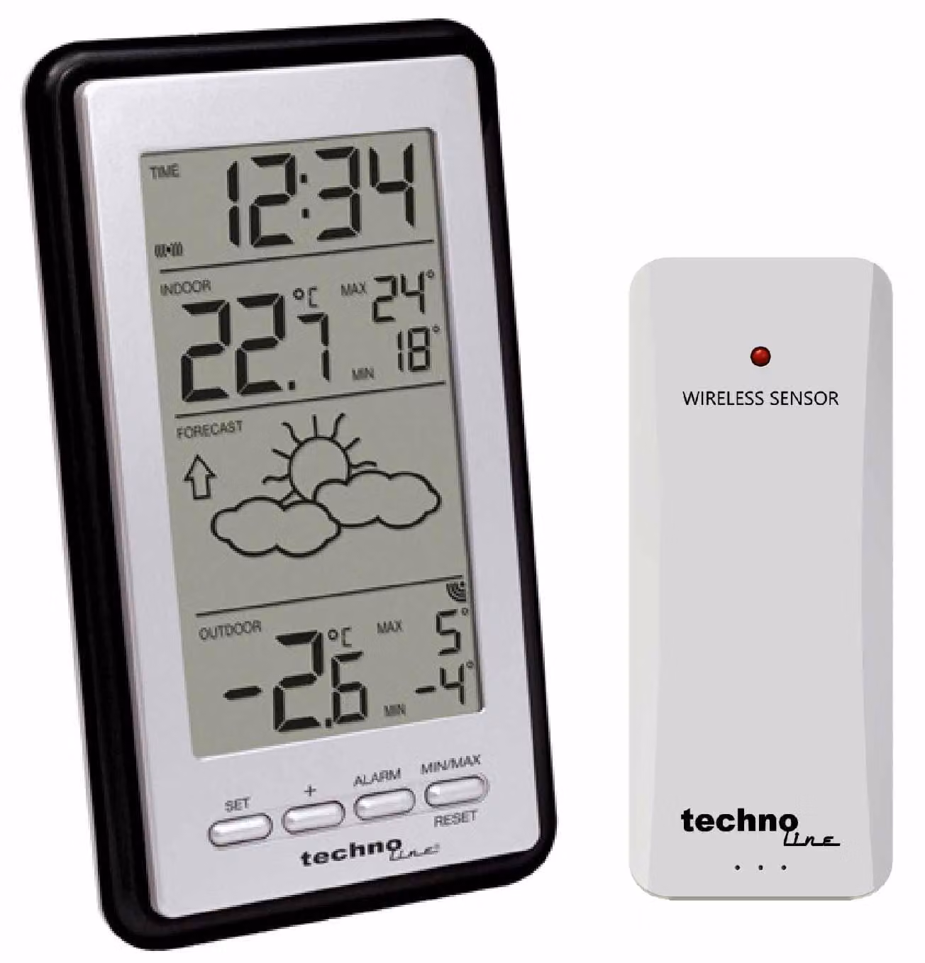 Stazione meteorologica WS9130-IT con previsioni del tempo, colore argento