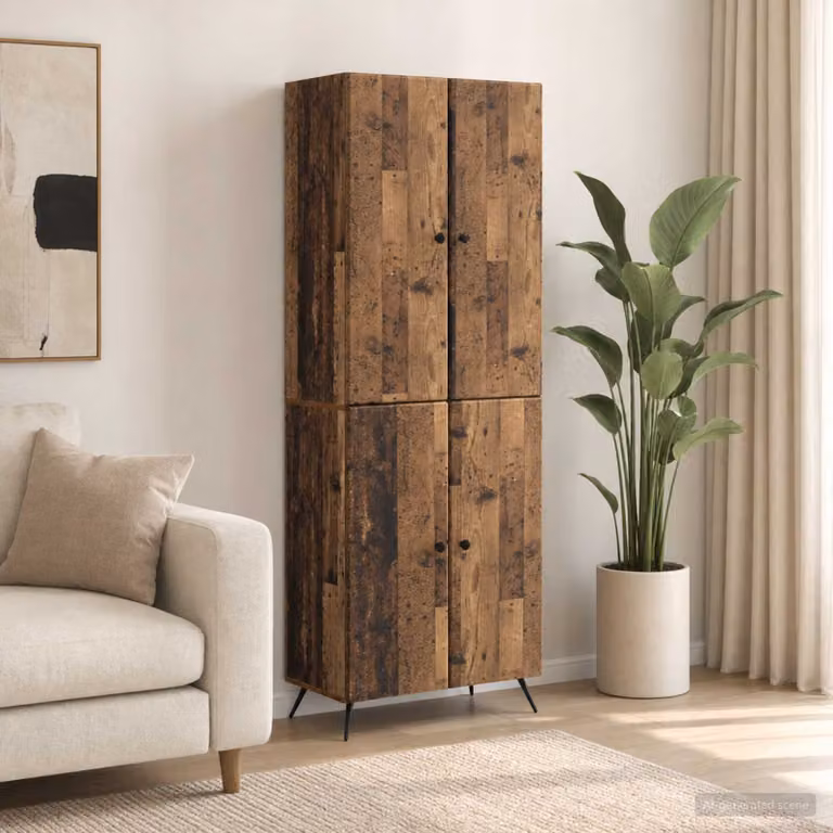 Set di 2 armadi vidaXL in legno e MDF marrone con ante a battente e ripiani interni per soggiorno o ufficio