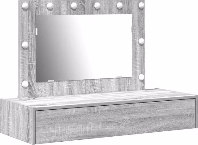 Toeletta moderna in legno multistrato grigio L: 100 cm, P: 40 cm, H: 70 cm