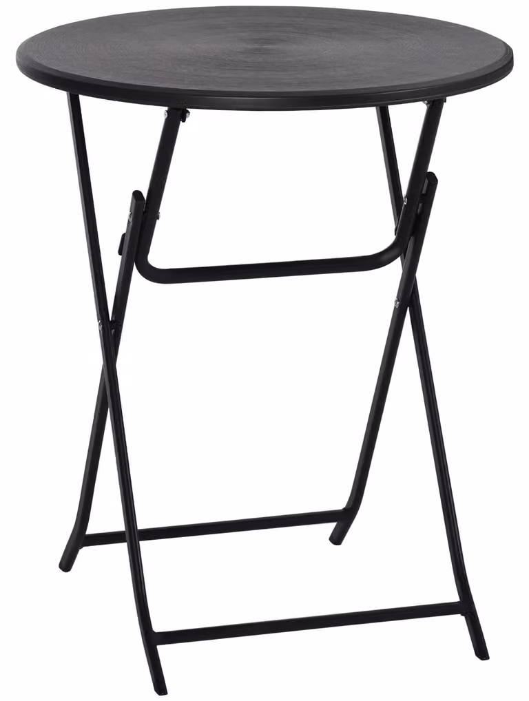 Tavolino da giardino Outsunny, tavolo pieghevole rotondo, Ø 60 cm, tavolino per 2 persone