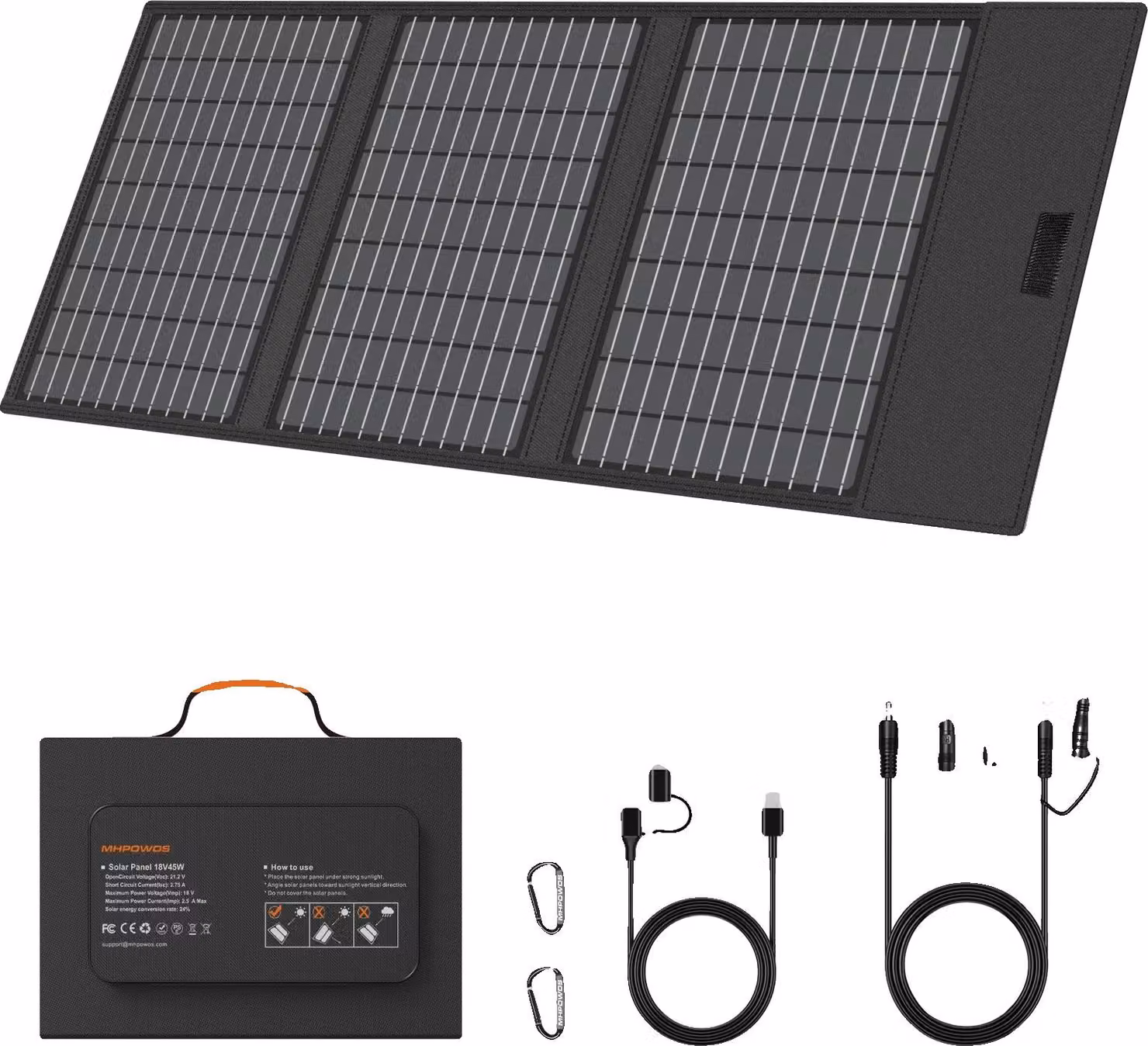 Pannello solare, design portatile, diverse opzioni di uscita, pannello solare da 45W