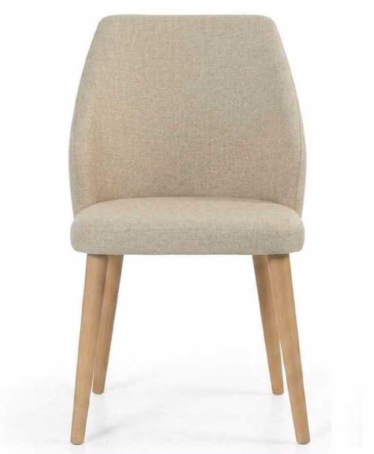 Sedia beige, design moderno, lussuosa, ideale per la sala da pranzo, imbottita, con schienale