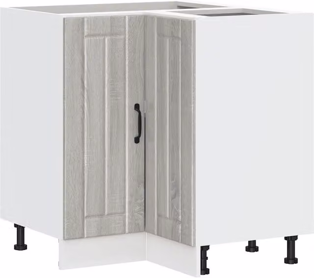 Mobile angolare da cucina Lucca HELLOSHOP26 in legno composito grigio L/P/H: 75,5 x 75,5 x 81,5 cm