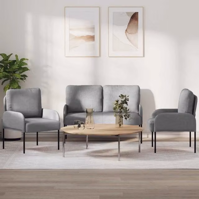 Set divani 3 pz Grigio chiaro Legno compensato 3406208