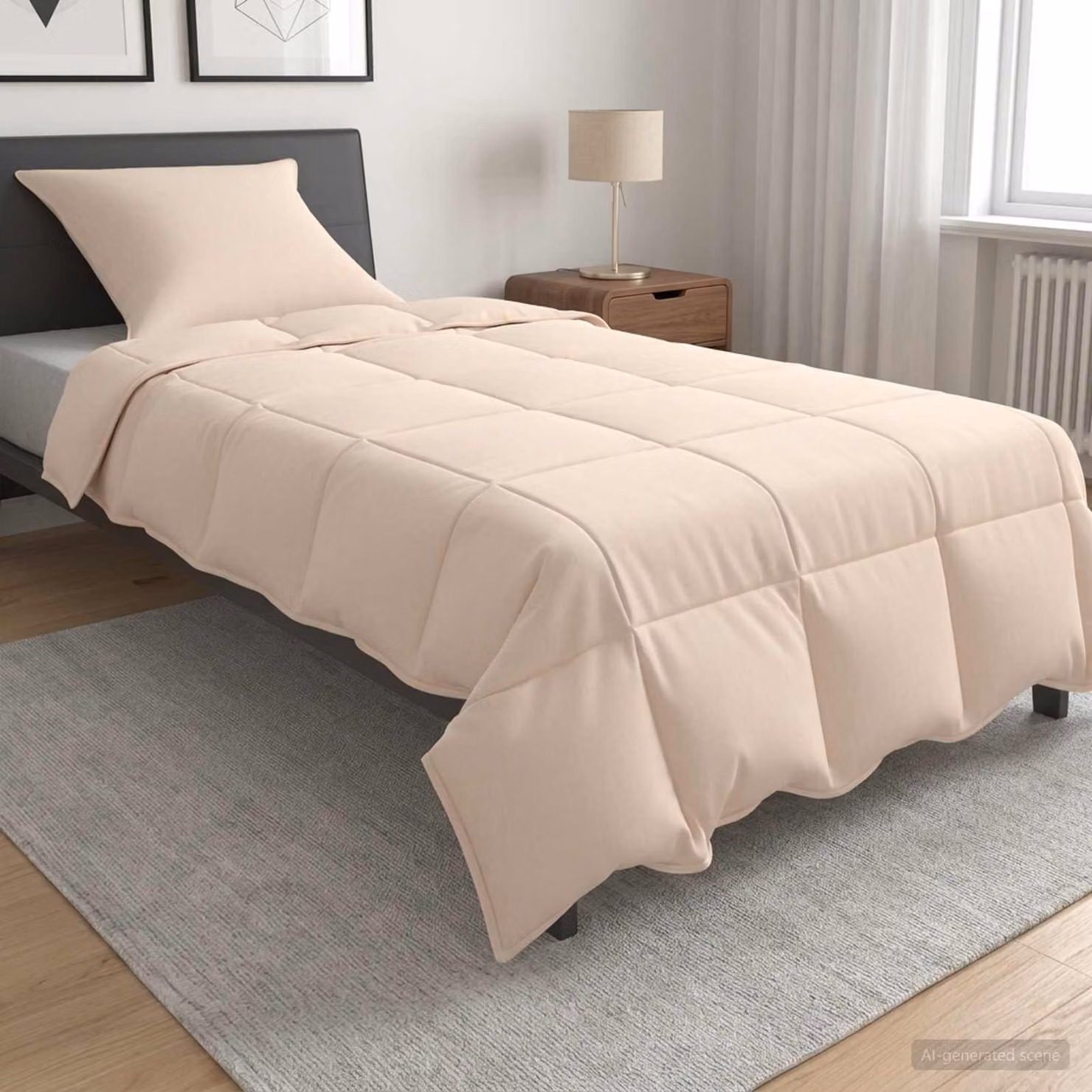 Set di 2 Piumoni e 2 Cuscini vidaXL per Estate, Beige, L 140 x P 200 cm