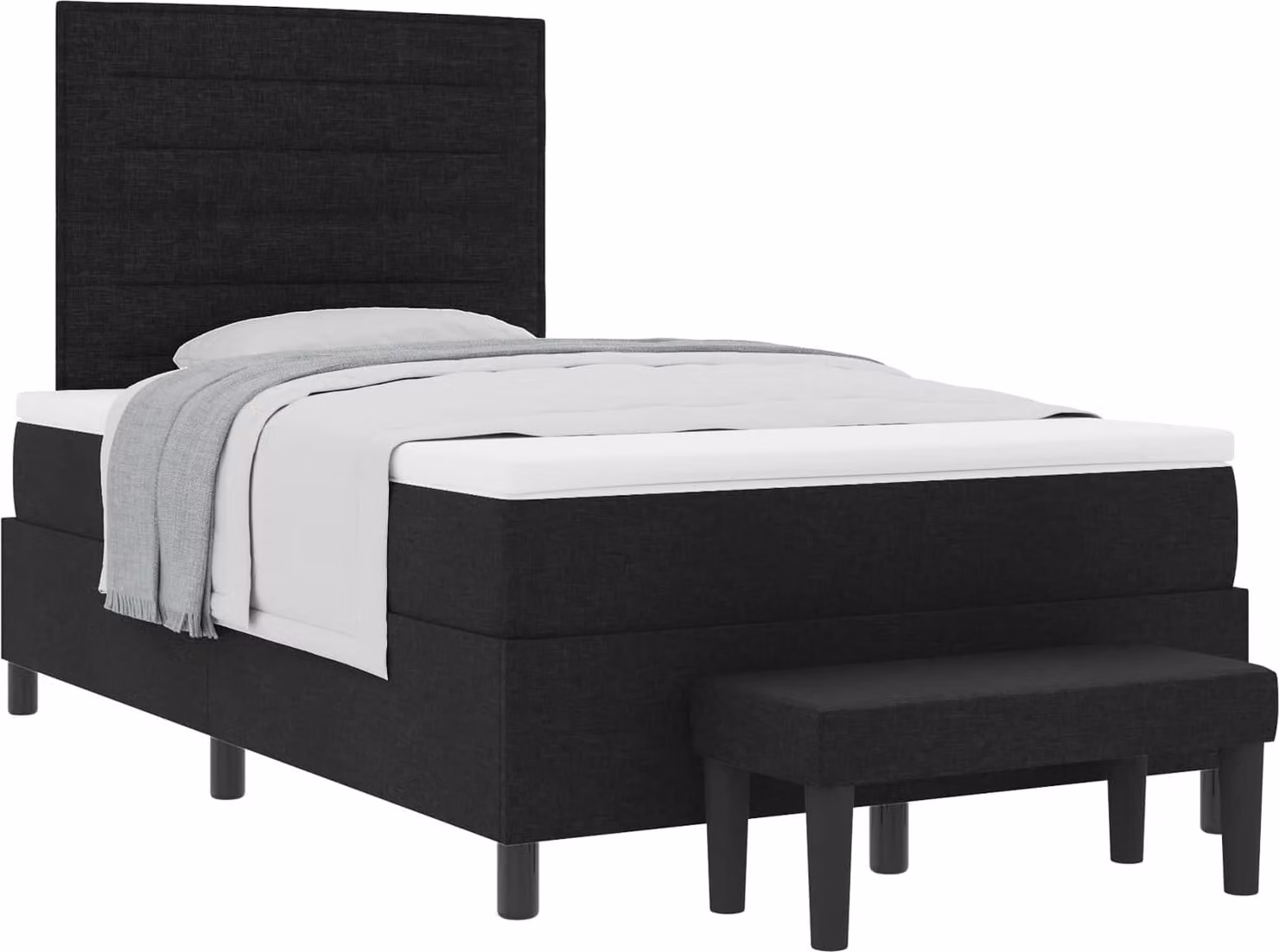 Letto a molle con testiera Nero 120 x 200 cm Tessuto