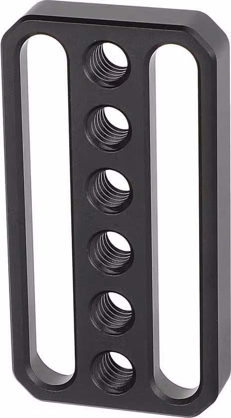 Piastra per fotocamera in alluminio con fessure incassate e filettature da 1/4"-20
