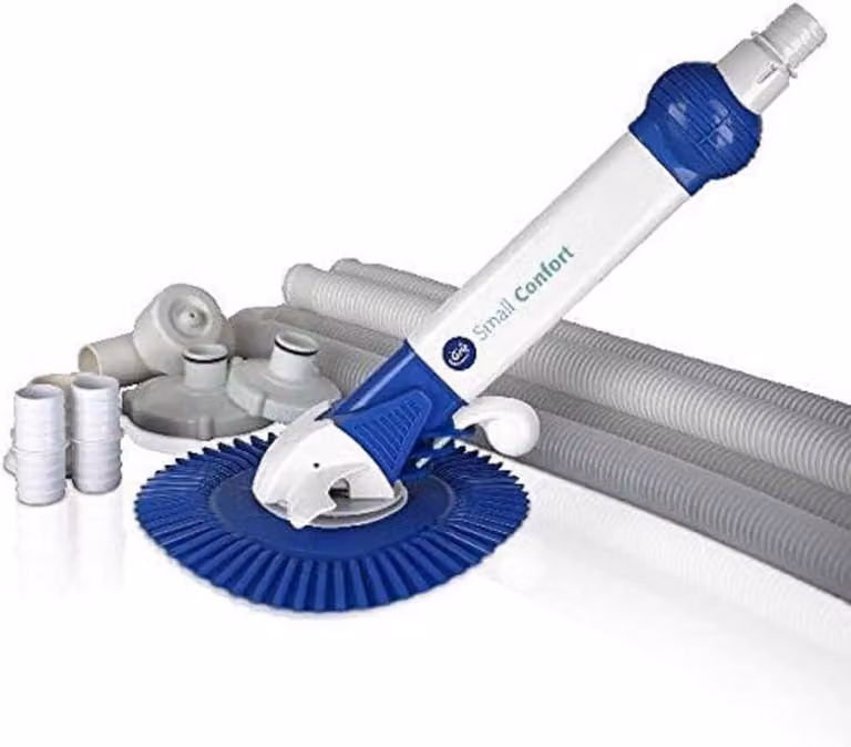 Pulitore automatico per piscine, disponibile in versione da 1 CV o 3 CV, dimensioni 79 x 8 x 32 cm, adatto per piscine