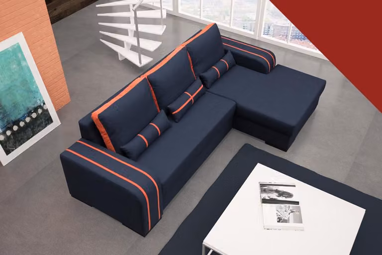 Sofa Schlafsofa Designer Sofa mit Bettfunktion + Bettkasten Ecksofa Couch