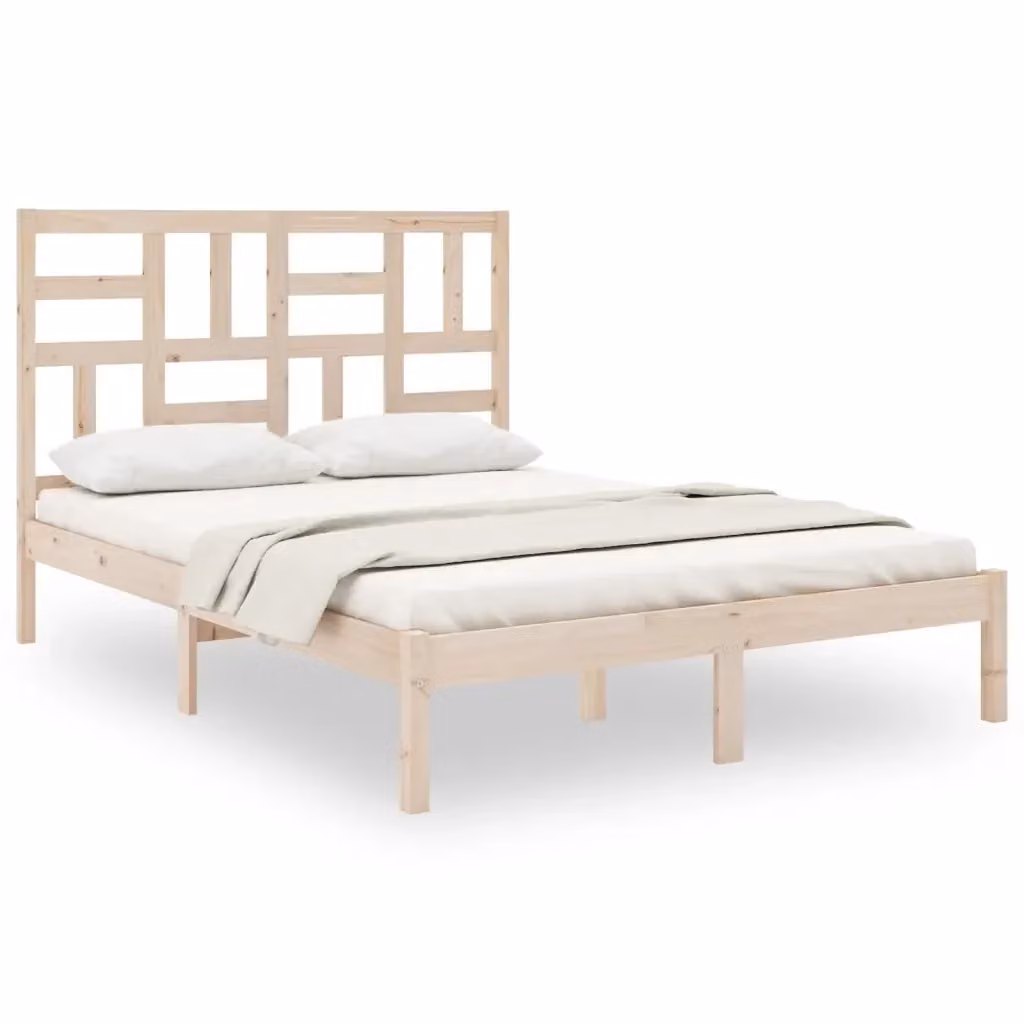 Giroletto vidaXL in legno massello di pino con doghe fisse, L/P/H: 205.5 x 160 x 104 cm – 2