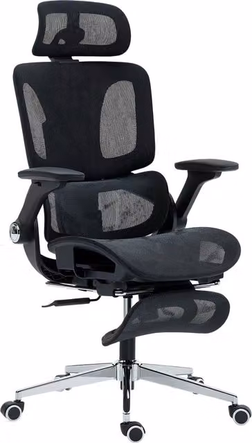 Sedia da ufficio ergonomica HOMCOM con braccioli 4D e poggiatesta regolabile, Nero