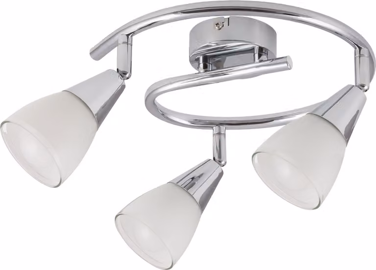 Rabalux 6769 Faretto da soffitto a 3 punti luce Nicolette, E14, bianco-argento, rotondo, moderno, ø255 mm
