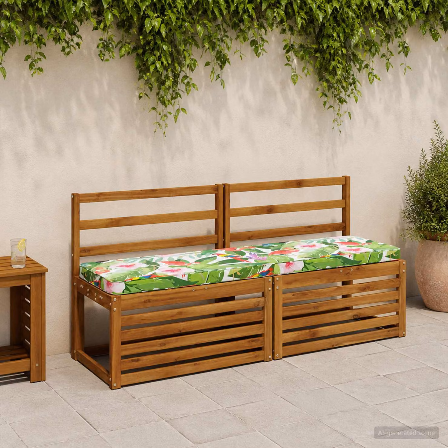 Cuscino per panchina vidaXL multicolore in poliestere con rivestimento rimovibile e resistente ai raggi UV
