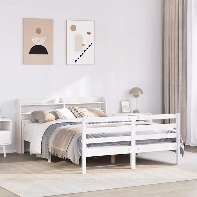 Giroletto con Testiera senza Materasso Bianco 140x200 cm 3306685