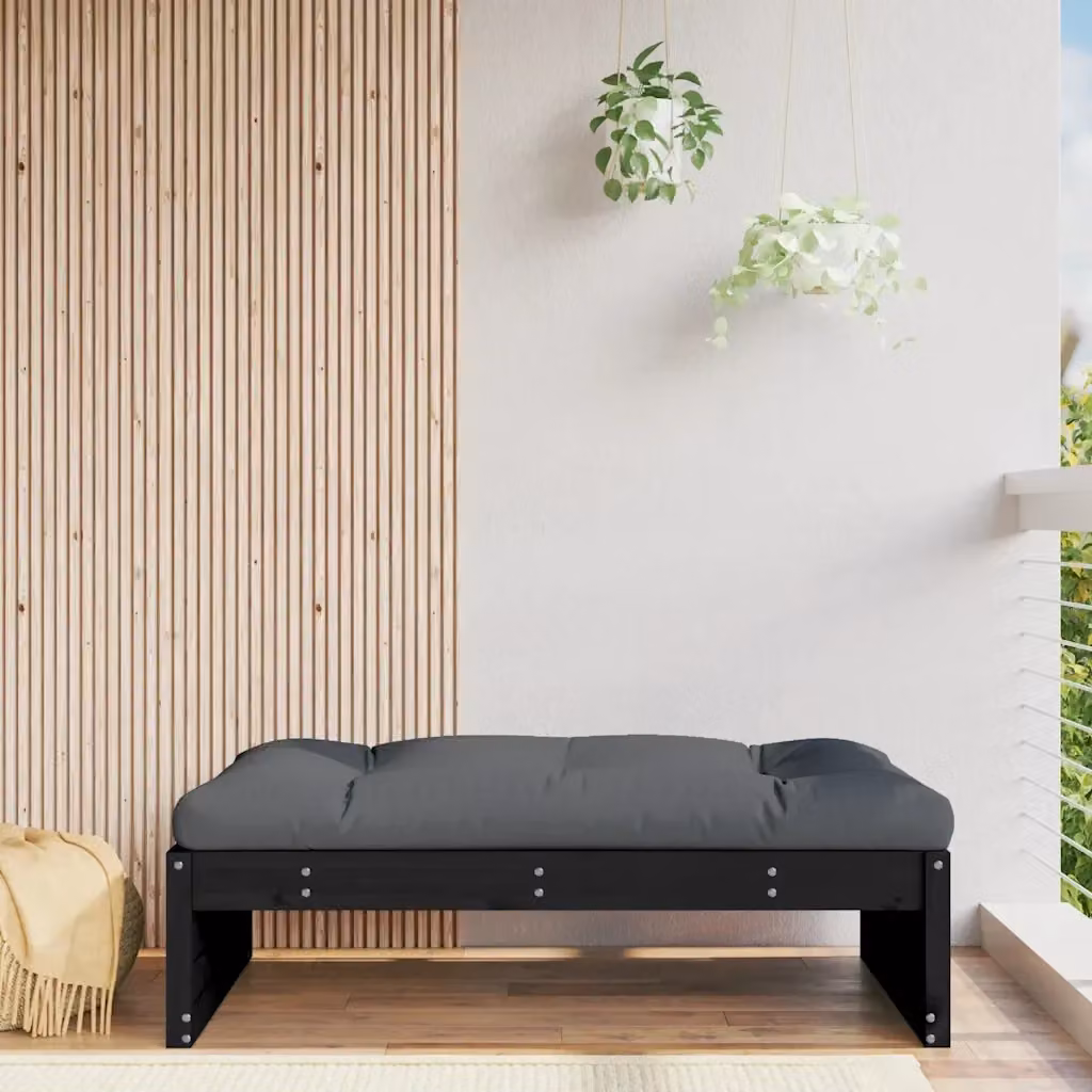 Poggiapiedi da Giardino in Legno di Pino Nero con Cuscini L: 120 cm, P: 80 cm – 2