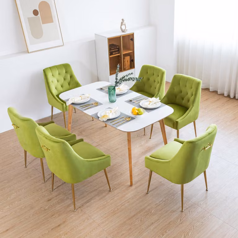 Set di 4 sedie da pranzo - Sedie moderne - Sedie di design - Sedie in velluto - Sedie grigie