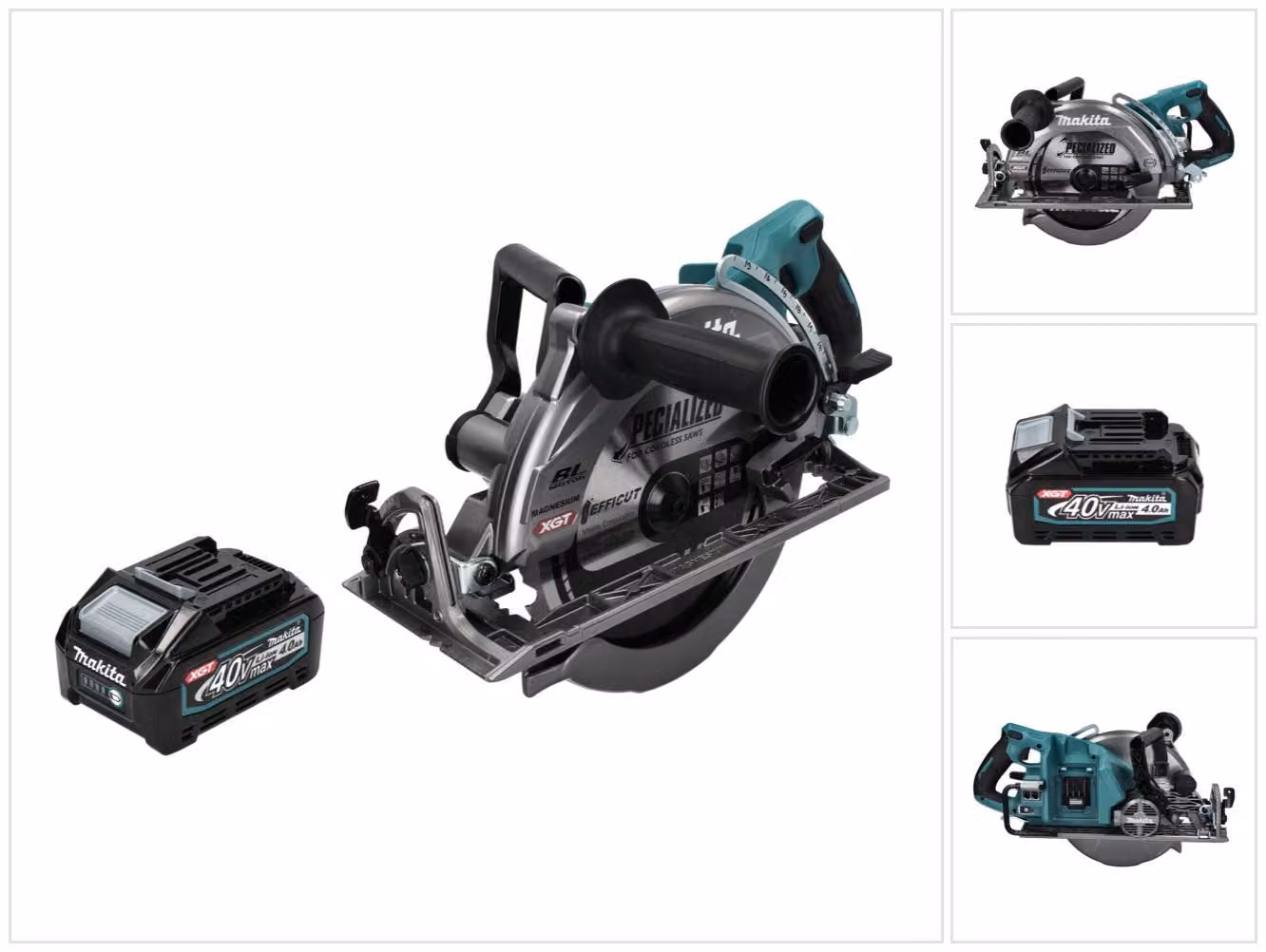 Makita RS 002 GM1 Sega circolare a batteria 40 V max. 260 mm brushless + 1x batteria 4,0 Ah - senza caricabatteria