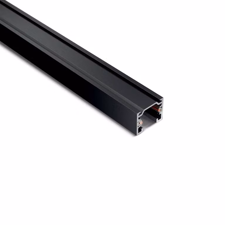 Ivela Binario SQUARE 48 V, nero, lunghezza 200 cm metallo dimmerabile, Nero, Alluminio