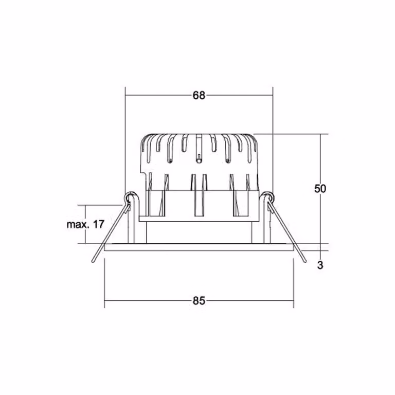 BRUMBERG BB20 IP65 incasso no dimming nichel, Alluminio / Grigio / Zincato, Bagno, Alluminio, Downlight