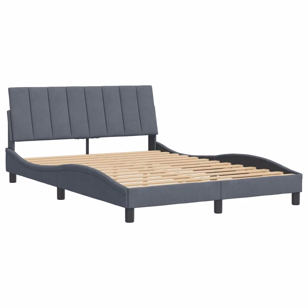 Giroletto senza Materasso Hanko Grigio Scuro 120x200 cm Velluto