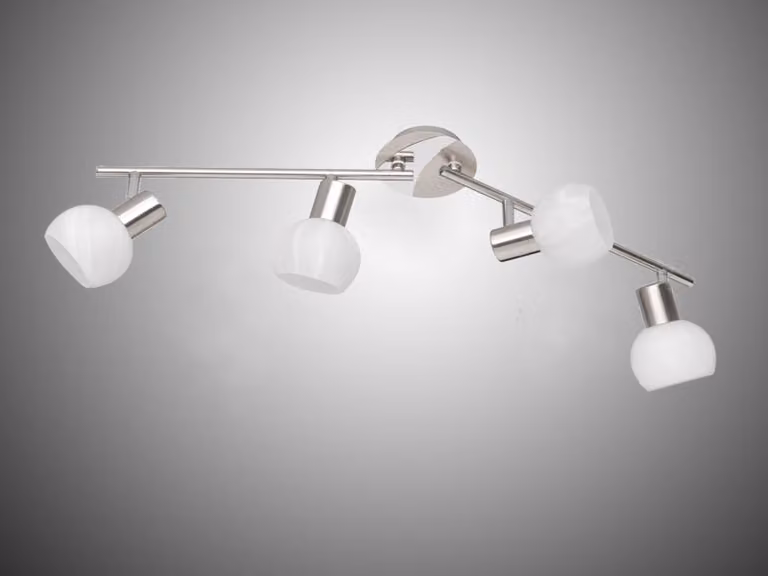 Faretto spot ANTIBES bianco-argento 4xE14x28W in metallo, dimensioni: 20x69,5x11 cm, IP20, RL