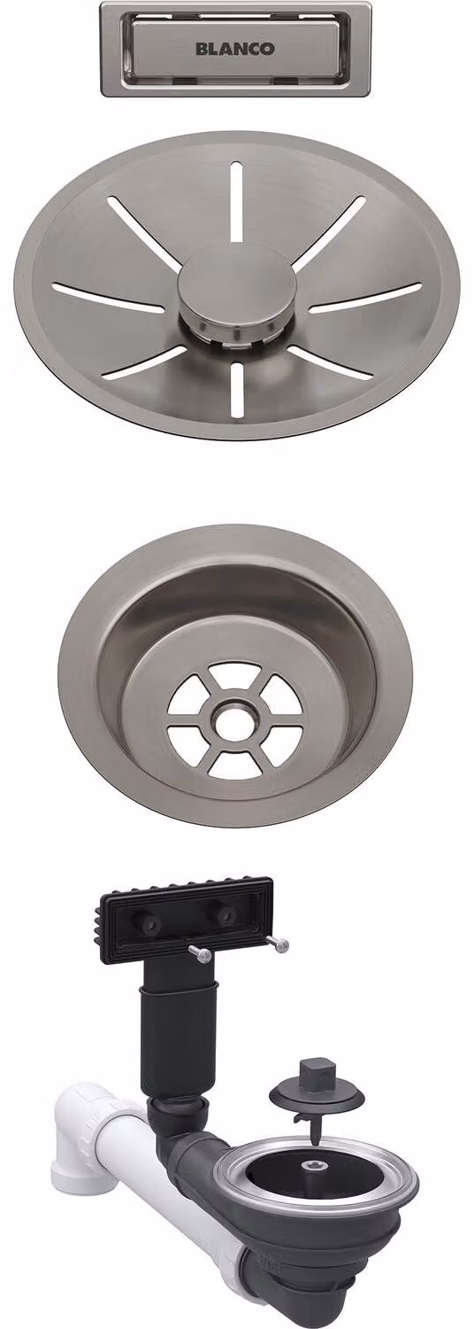Set di accessori per scarico a pavimento, colore bianco, modello InFino senza comando a distanza, finitura platino satinato, codice prodotto 207425
