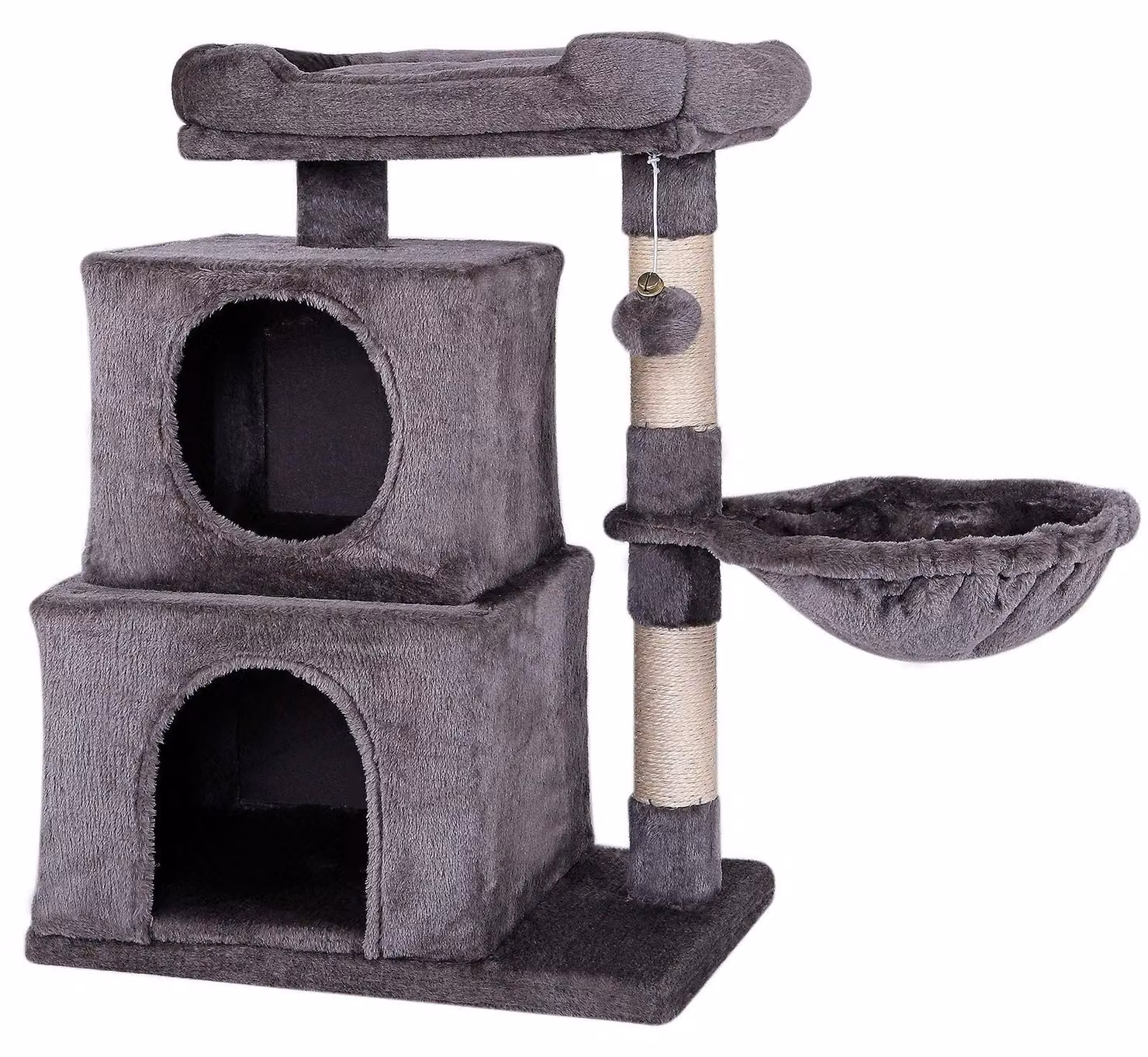 Albero per gatti con pallina in peluche e area relax - altezza 70 cm, adatto a gatti di piccola e grande taglia