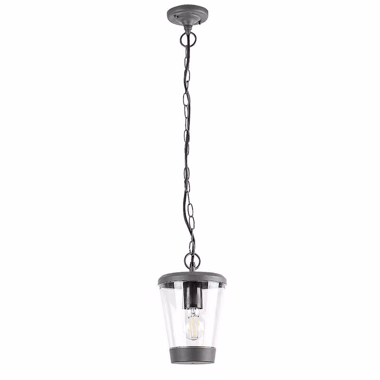 Rabalux 7268 Savano lampada a sospensione per esterni, E27, alluminio, antracite, rotonda, ø160mm
