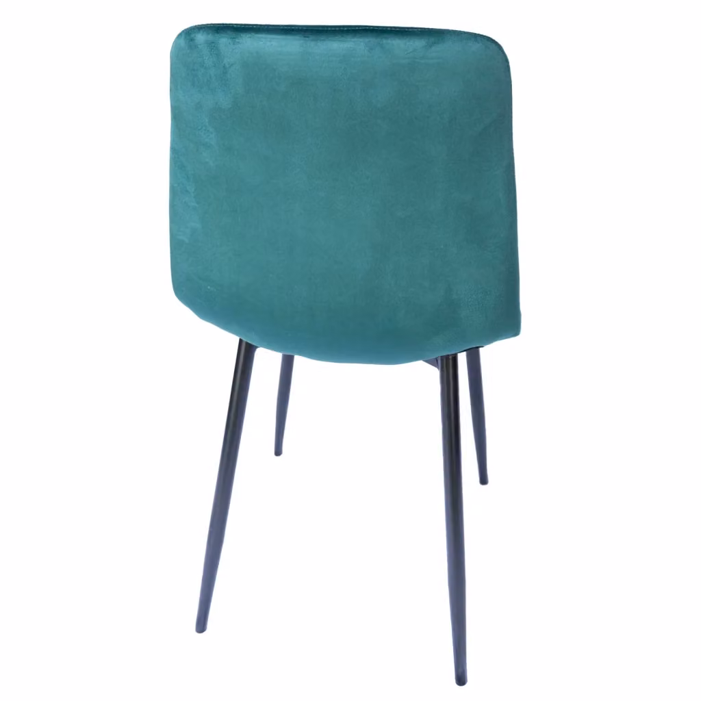 Set di 4 sedie La Dea in velluto verde con struttura in metallo opaco per soggiorno e sala da pranzo – 2